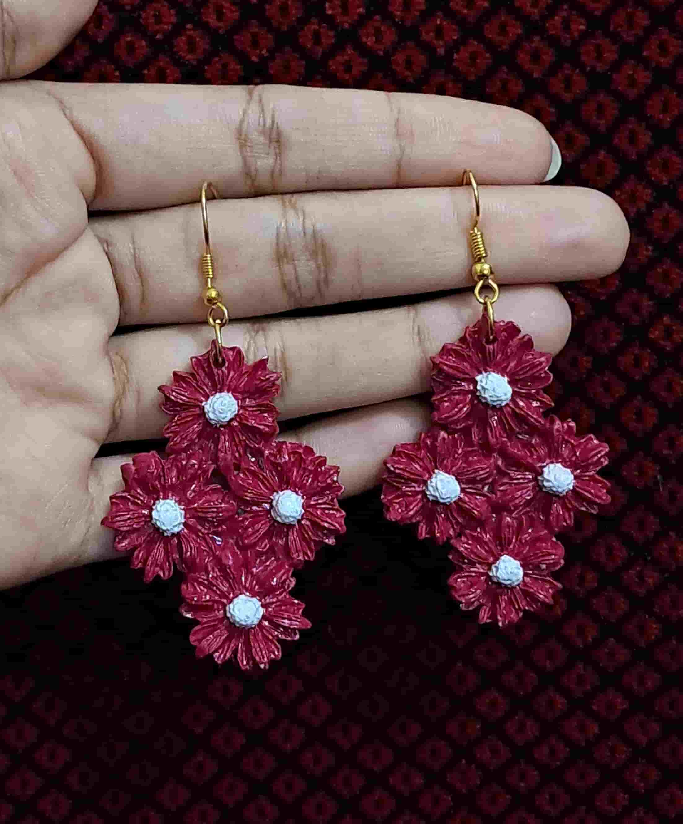 Scarlet Garden Drops by Velaora Jewels